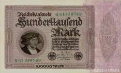 Német Birodalom / Weimari Köztársaság 1923 100000 márk
