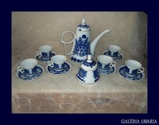  Különleges,dekoratív,jelzett 6személyes teás,kávés k