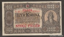 1000 Korona 1923 8 Fillér XF