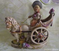 Kocsi Lóval és Hajtóval  - Német porcelán -