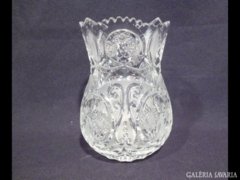 2993 J2 Régi csiszolt üveg váza 15 cm