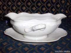 Antik, jelzett porcelán mártásos tál - sérült