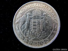 Gyönyörű Ezüst 1937 Angyalkás 2 Pengő 