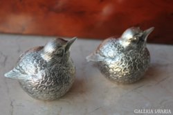 Ezüstözött madárka formájú só-bors tartó