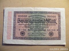 NÉMET BIRODALMI 20.000 MÁRKA 1923