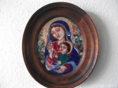 ZSÓRI BALOGH ERZSÉBET -- MADONNA....- TŰZZOMÁNC KÉP