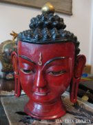 Mázas kerámia thai Buddha fej