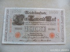 NÉMET BIRODALMI 1000 MÁRKA 1910 PIROS