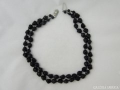 5980 Antik fekete dupla gyöngysor nyaklánc 52 cm