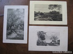 100 éves képeslapok - tavaszi tájkép 3db