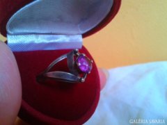 Orosz ezüst gyűrű,drágakővel