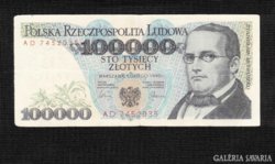 100000 Zloty 1990  Lengyelország
