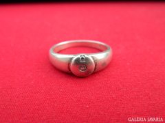 Ezüst (925) gyűrű 2 kővel retro 2,7 g szép