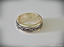 Navajo Indián ICHTUS Ezüst Forgatható Gyűrű