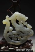 Jade sárkány medál amulett szobor jáde