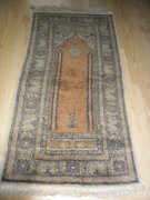 Antik kézi csomózású Kashmir tiszta selyem perzsa szőnyeg