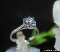 1,5 ct soliter gyémánt,brill gyűrű(lab )18k fehér aranyozott