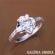 Új gyönyörű ezüst gyűrű cirkónia  kövekkel 8-as