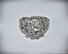 Antik Bizánci Filigrán Ezüst Állítható Gyűrű