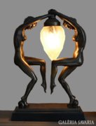1 db Art Deco női szobros asztali lámpa 