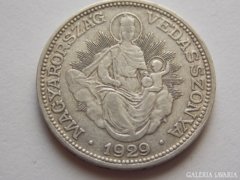 1929. évi ezüst 2 pengő F/VG