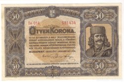 50 korona 1920 UNC /aUNC/ RITKA!