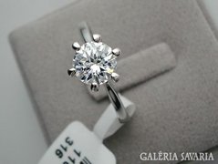 1,25 ct solitér gyémánt gyűrű (labor ) 18 k fehér aranyozott