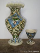 Antik-kézzel festett-majolika mázas Keleti váza