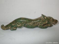 Kézzel faragott-zöld jade kő sárkány szobor! Kína-Kínai!