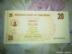 2007-es zimbabwei 20dollár(UNC)