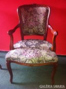 Gyönyörű virágos barokk karfás fotel 