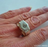 Gyönyörű régi církonköves nagyméretű ezüst gyűrű 