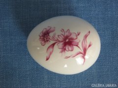 Virágos tojás alakú ékszertartó - Hollóházi porcelán