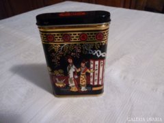 Fém teás doboz kínai mintával