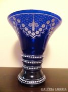 Kék antik üveg váza