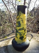 KÉK LEVELES  GALLÉ TIP VÁZA, 23 cm