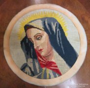 Antik gobelin kép Szűz Mária , Madonna