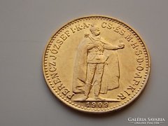 1909 évi arany 10 Korona aUNC/XF