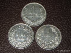 3 db ezüst pénz érme