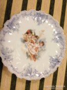 Antik angyalos porcelán tányér