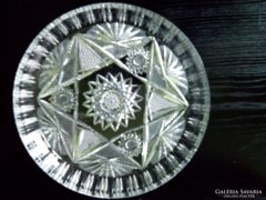 Nagy méretű vastag falú kristály üveg kínáló asztalközép