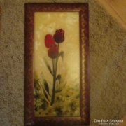 Csodaszép tulipános üvegkép