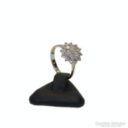Antik fehérarany gyűrű 19 db gyémánttal (543)