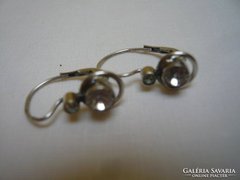 Antik ezüst button fülbevaló