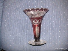 Polished glass vase, 18 cm