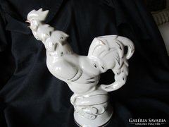 Óriási aranyozott porcelán kakas jelzett váza