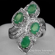 100% valódi  kolumbiai smaragd gyűrű 925 ezüst