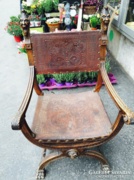 Reneszánsz szobros  trón szék