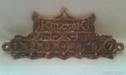 Antik bronz/réz fali kulcstartó -1826