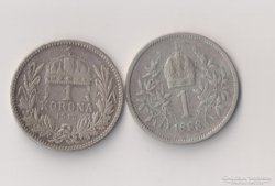 1 korona 1915 -  1893 2db